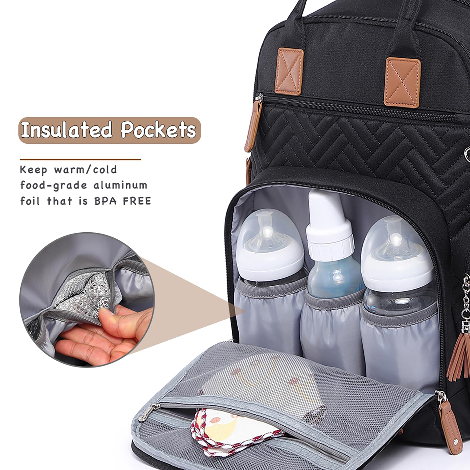 iniuniu diaper bag backpack back view emphasizing a compact silhouette for daily use