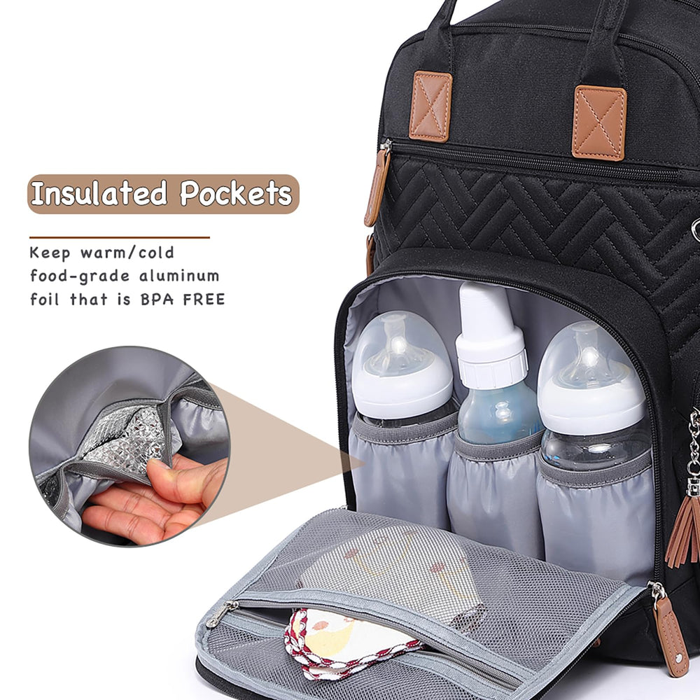 iniuniu diaper bag backpack back view emphasizing a compact silhouette for daily use