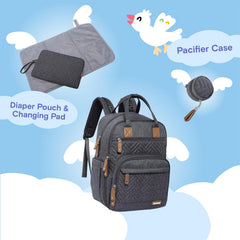 iniuniu diaper bag backpack pacifier case keeps pacifiers organized between feeds.