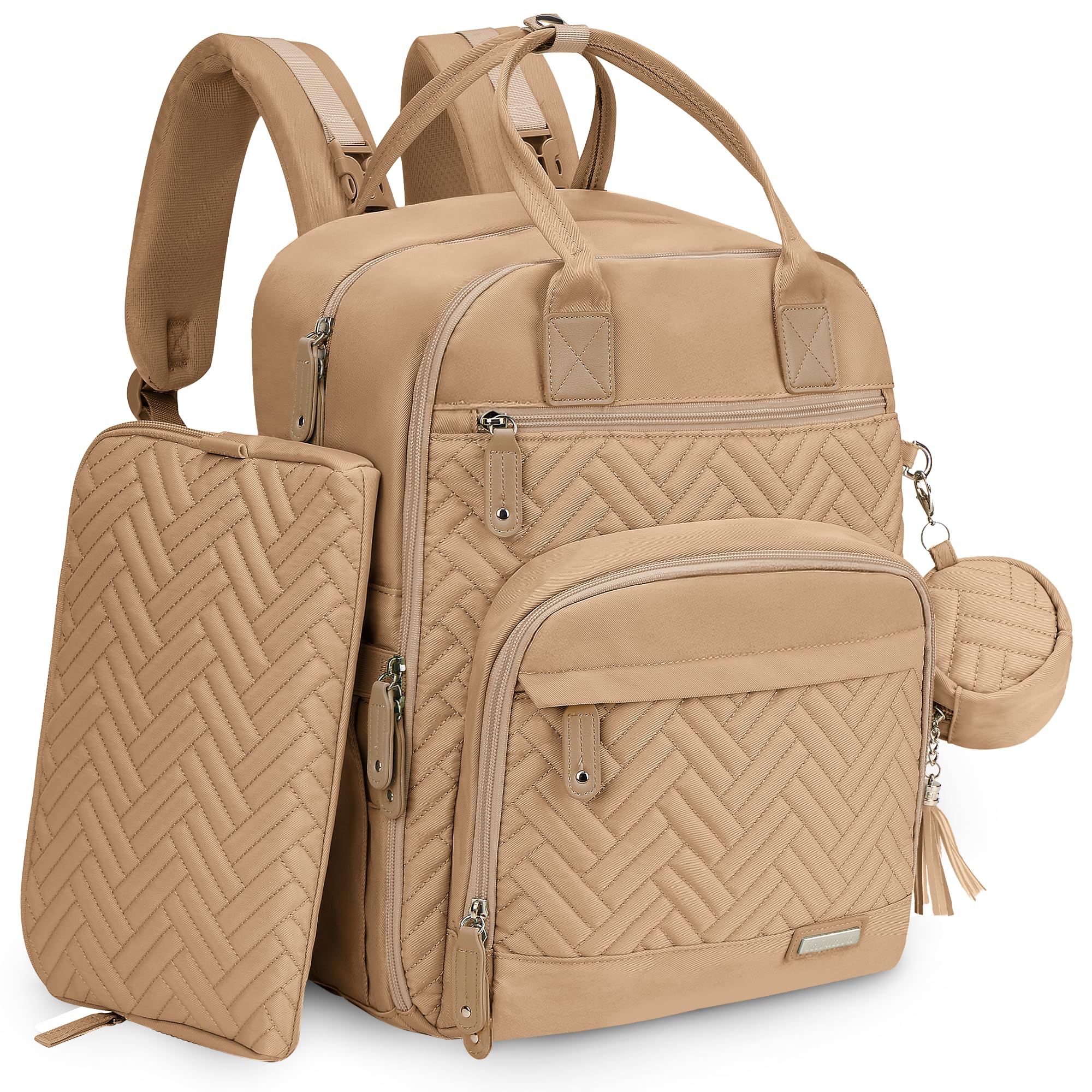 iniuniu diaper bag backpack water-resistant exterior protects essentials during outings.