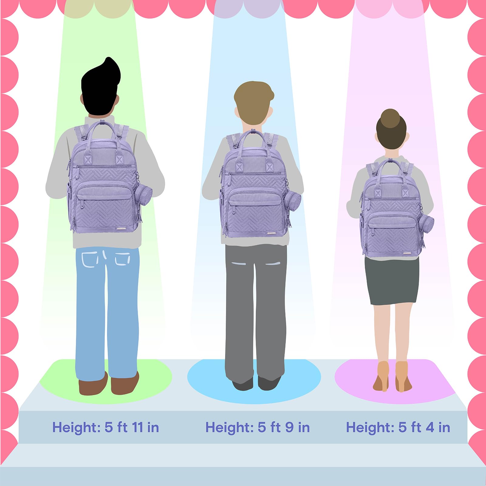 Iniuniu diaper bag luggage pass-through makes airport travel easier.