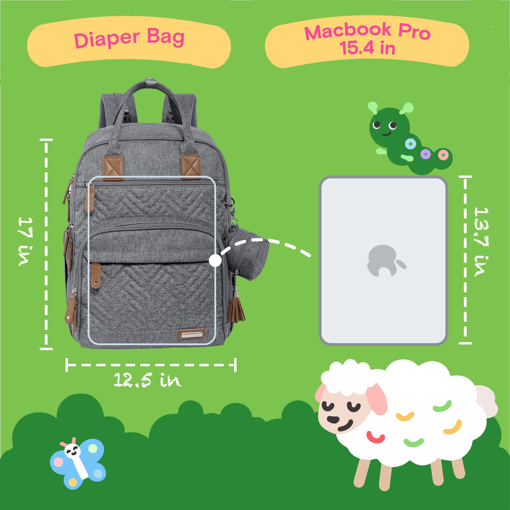 iniuniu diaper bag on luggage handle demonstrates travel-friendly features
