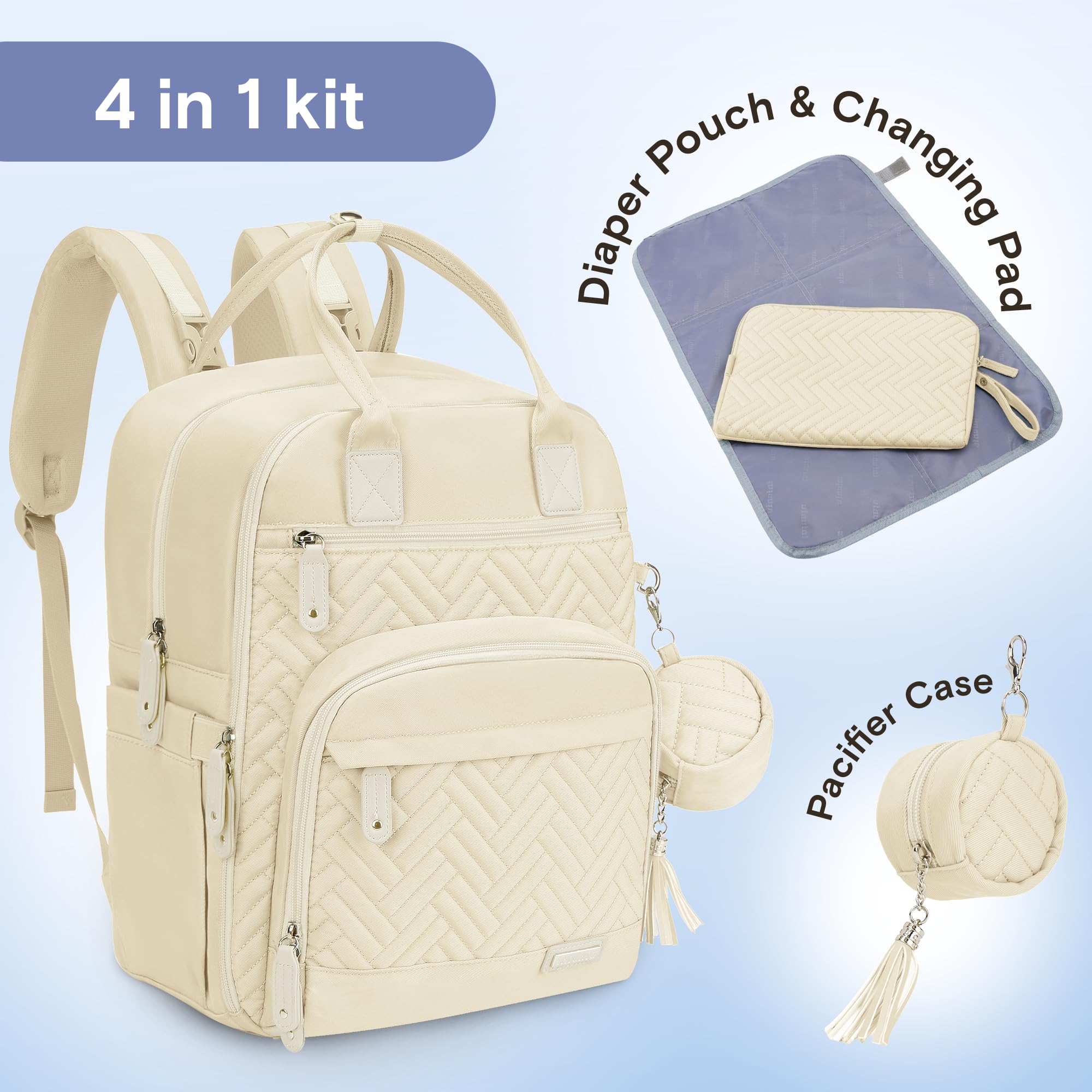 iniuniu diaper bag pouch open reveals washable changing mat and organized interior