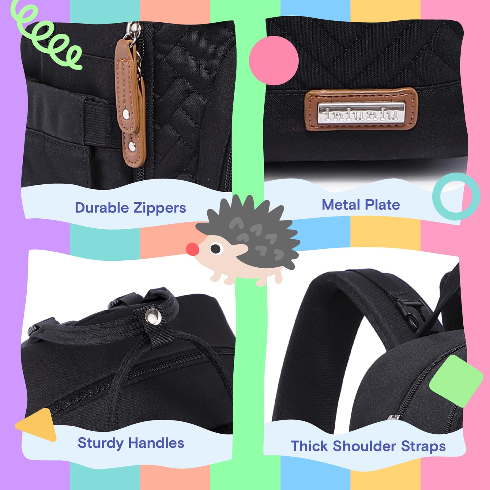 iniuniu diaper bag stroller straps highlight hands-free travel compatibility