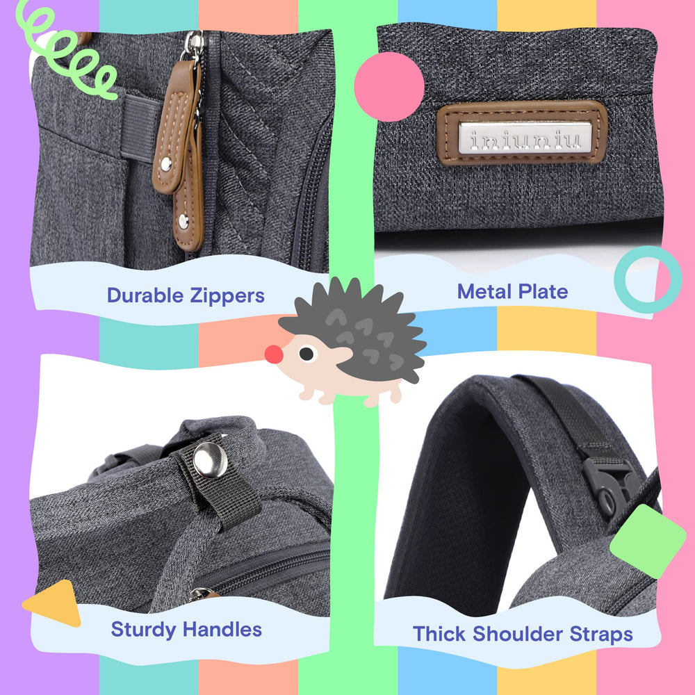 iniuniu diaper bag water-resistant fabric highlights durable exterior