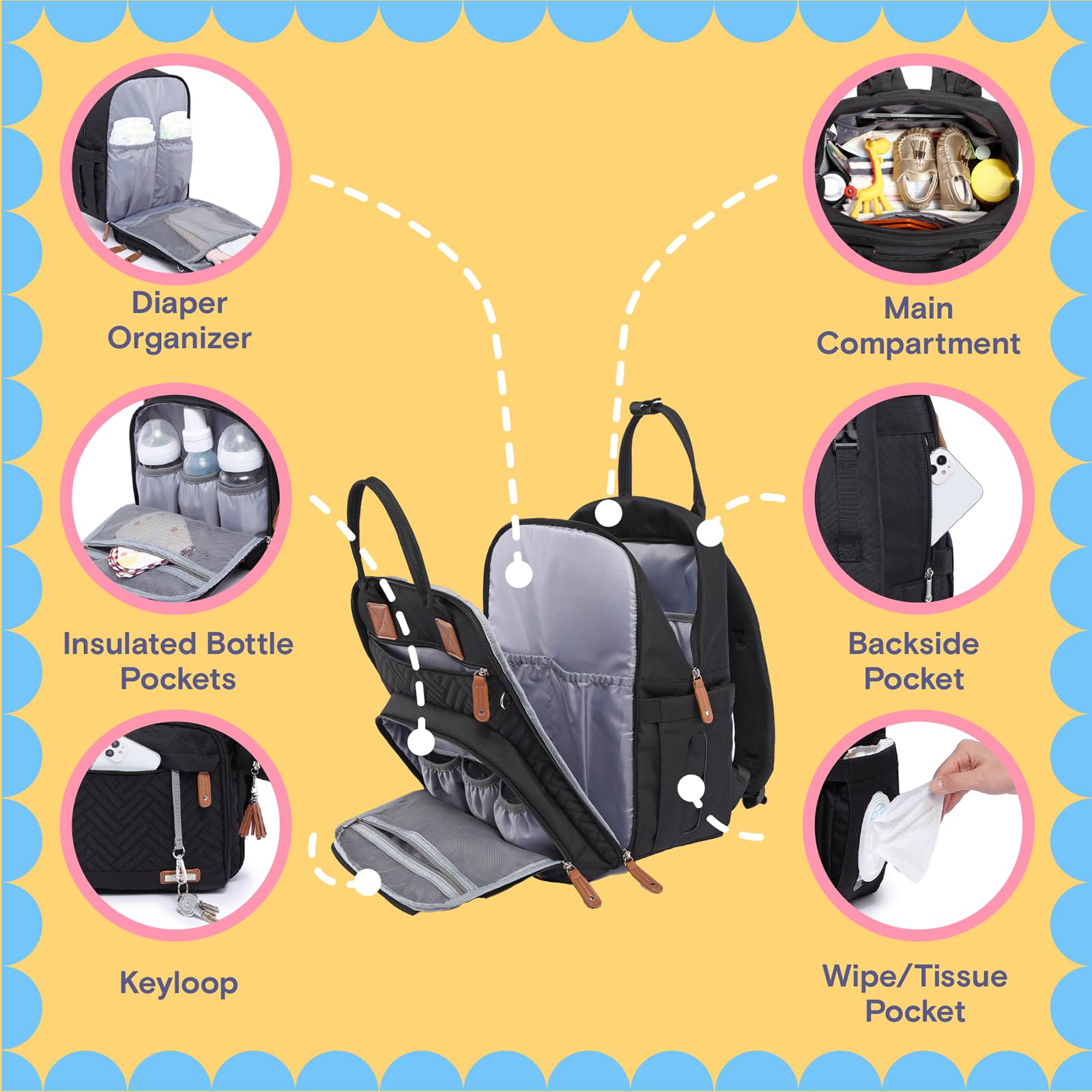 iniuniu diaper pouch and changing pad demonstrates portability and hygiene on the go