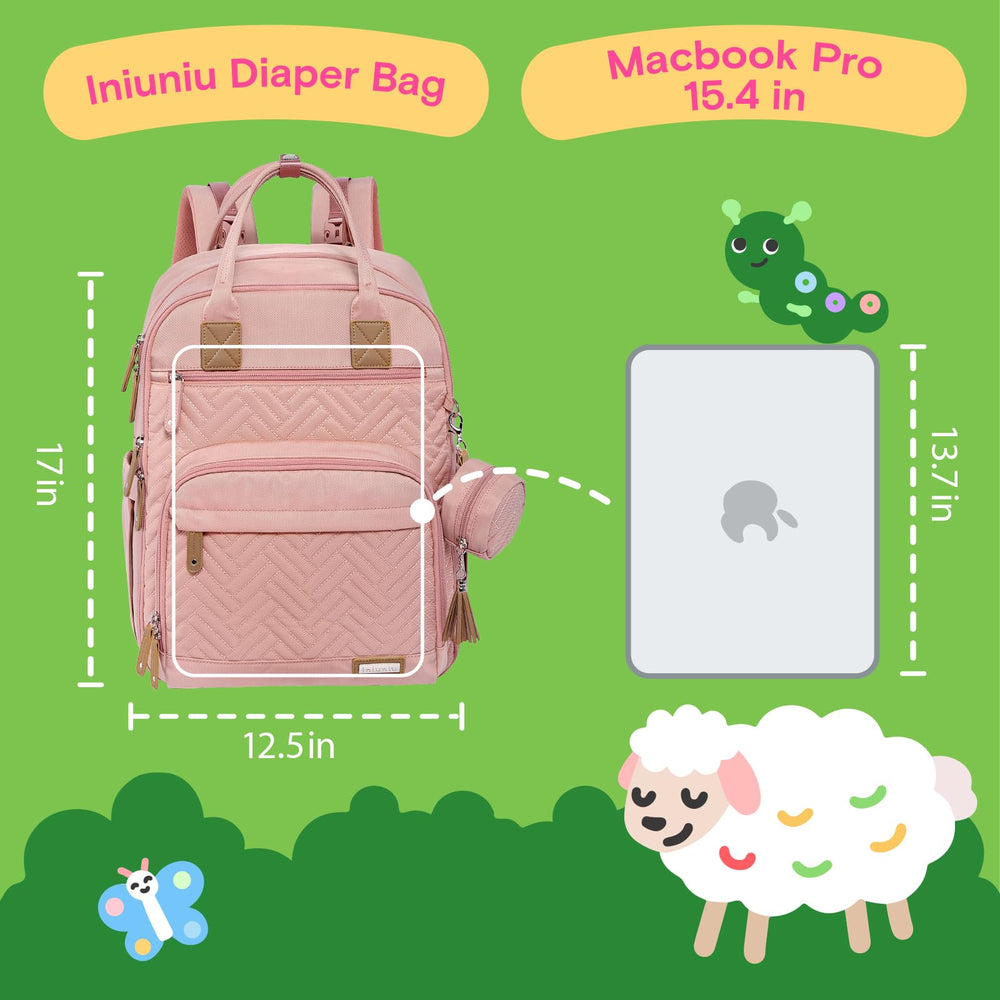 iniuniu stroller straps pink shows secure travel and hands-free portability