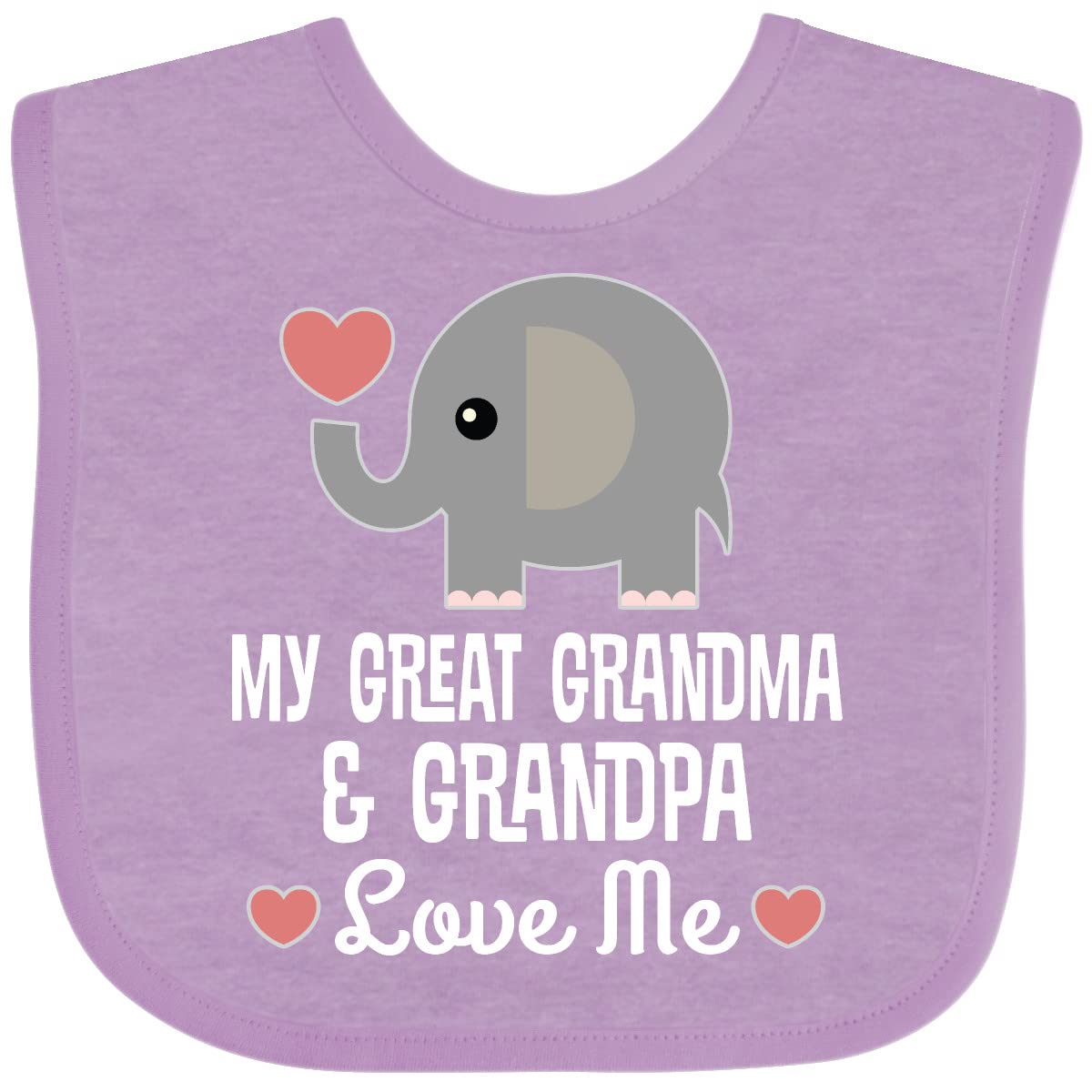 inktastic lavender baby bib with elephant design, soft cotton for comfortable mealtimes