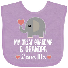 inktastic lavender baby bib with elephant design, soft cotton for comfortable mealtimes