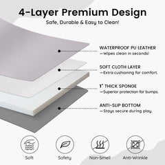INNO STAGE baby play mat non-slip bottom stabilizes crawling space.