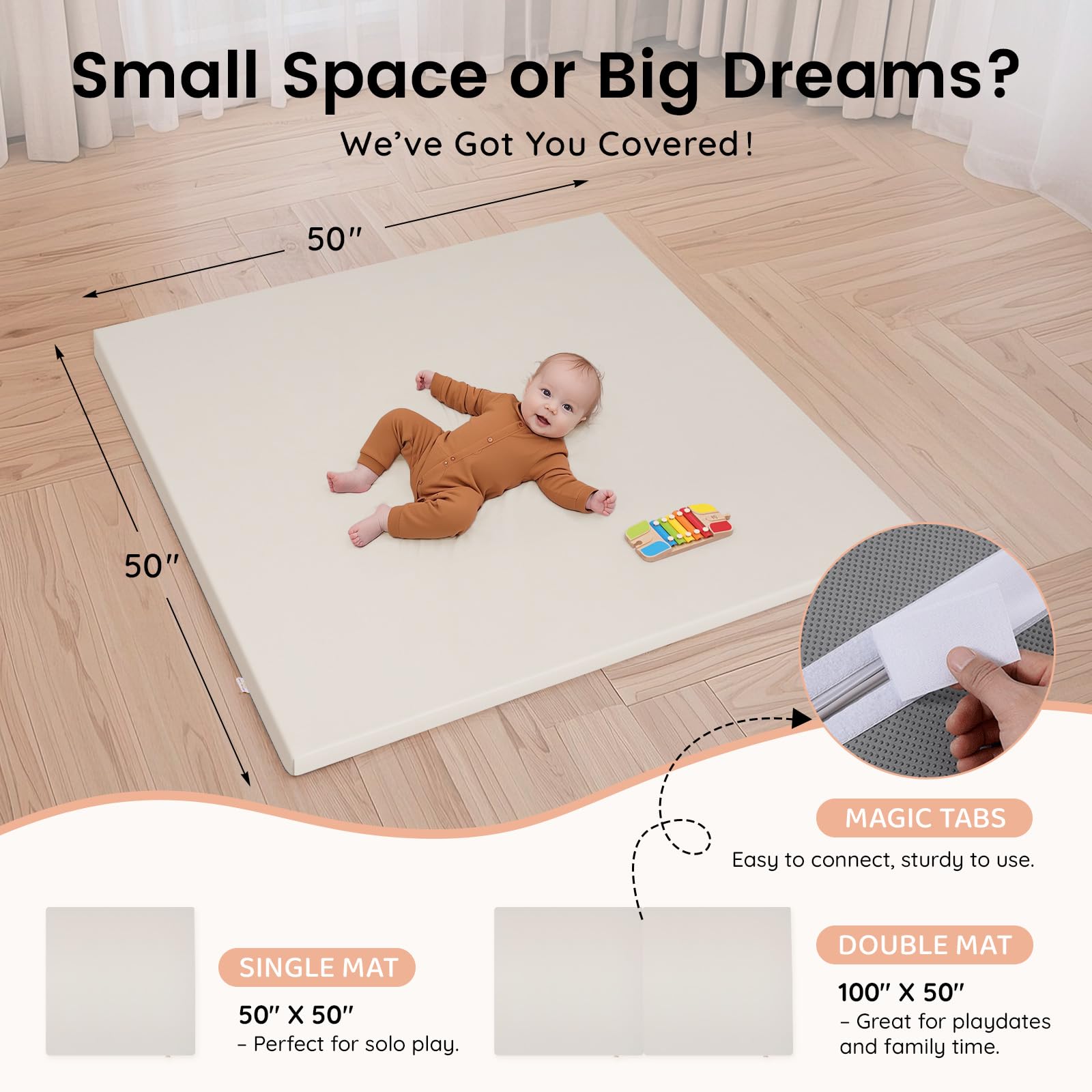 INNO STAGE play mat foam-1inch close-up showing cushioned tummy-time comfort.