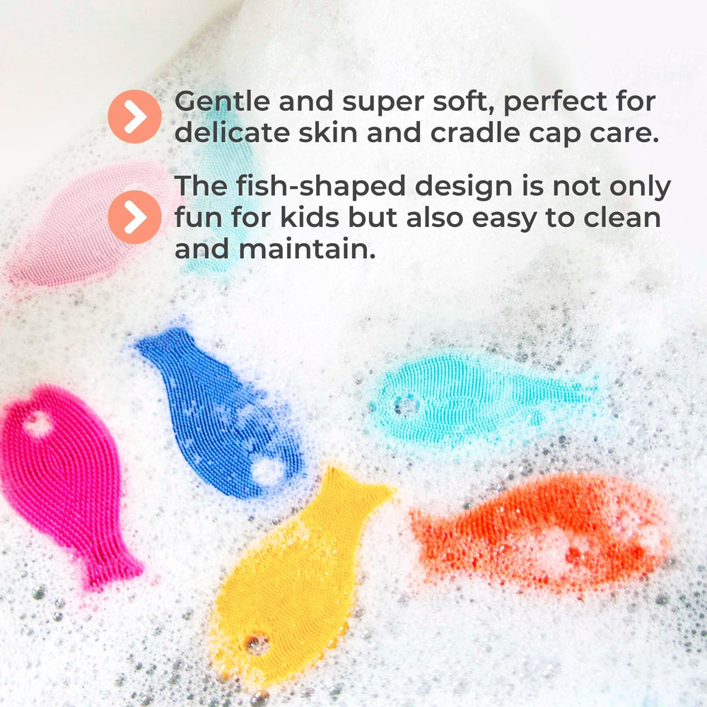 Innobaby Bathin' Smart silicone fish pink in-hand use supports versatile bath routines.