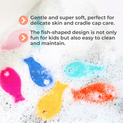 Innobaby Bathin' Smart silicone fish pink in-hand use supports versatile bath routines.