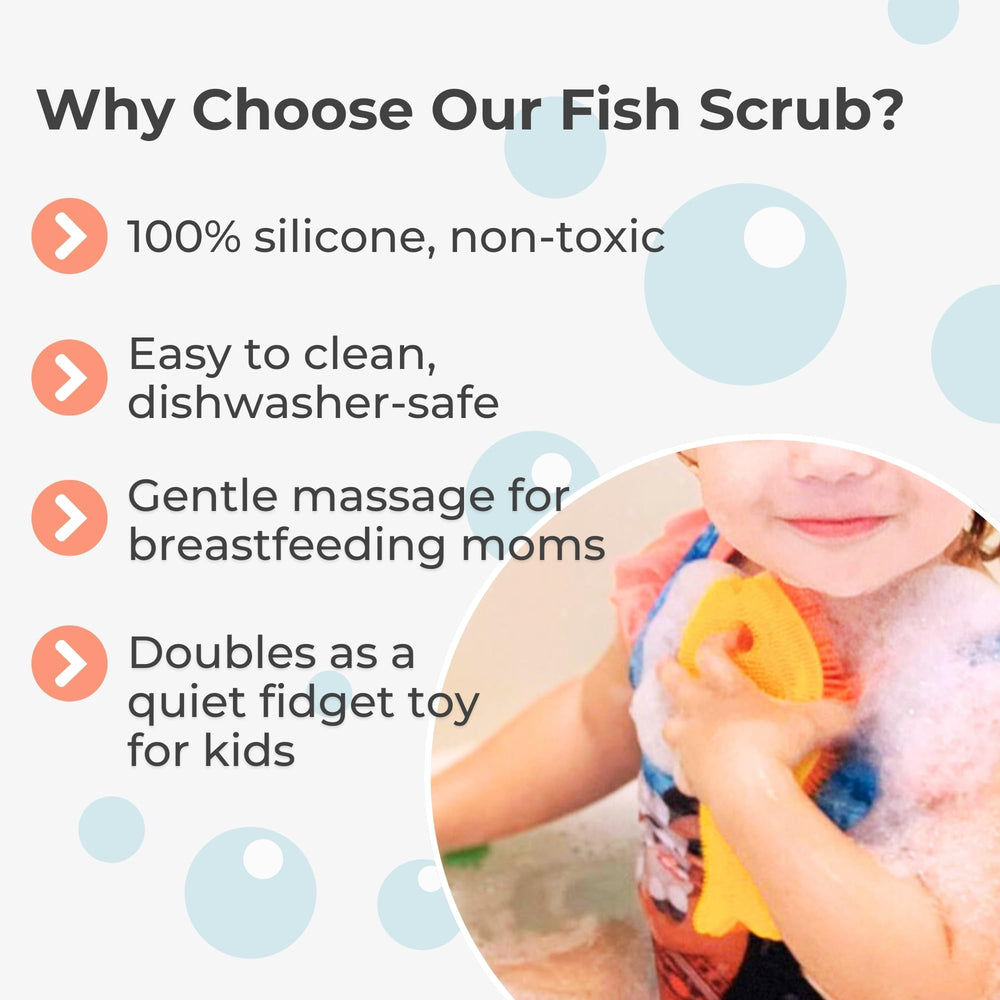Innobaby Bathin' Smart silicone fish pink boil-sanitize friendly cleanup.