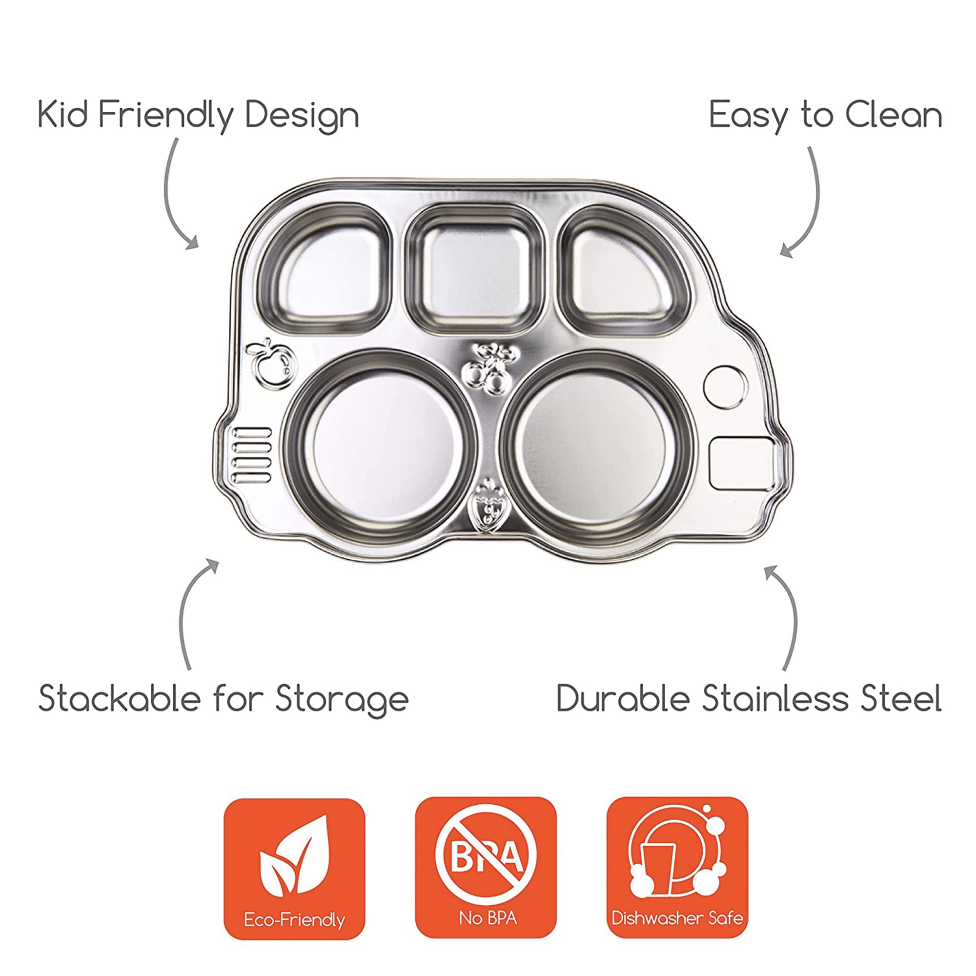 Innobaby Din Din SMART stainless finish emphasizes rust-free durability for families.