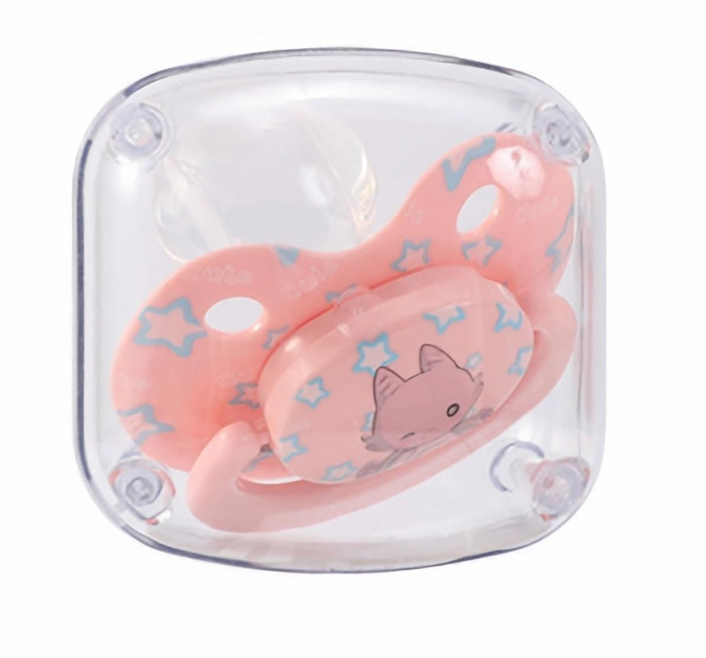 InnocenceIsle adult pacifier pink with handle design for easy handling.