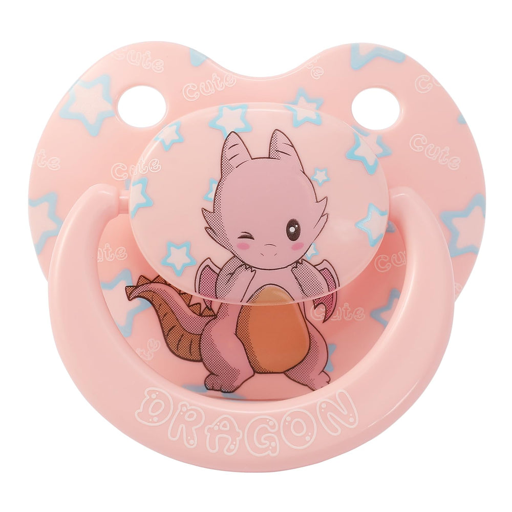 InnocenceIsle cute silicone adult pacifier pink with large shield for comfort and calm routines.