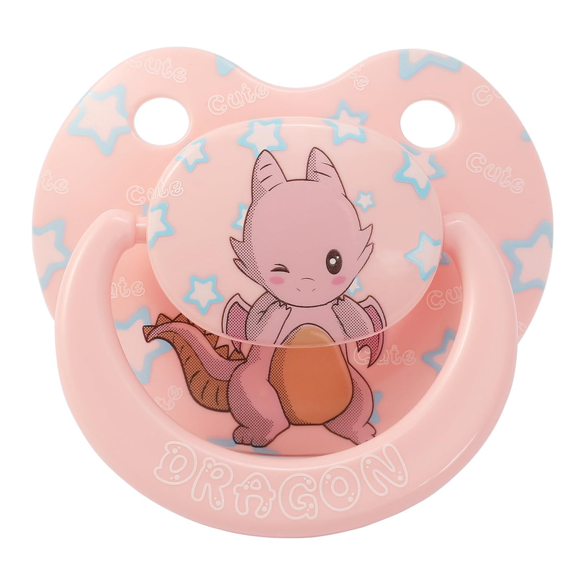 InnocenceIsle cute silicone adult pacifier pink with large shield for comfort and calm routines.