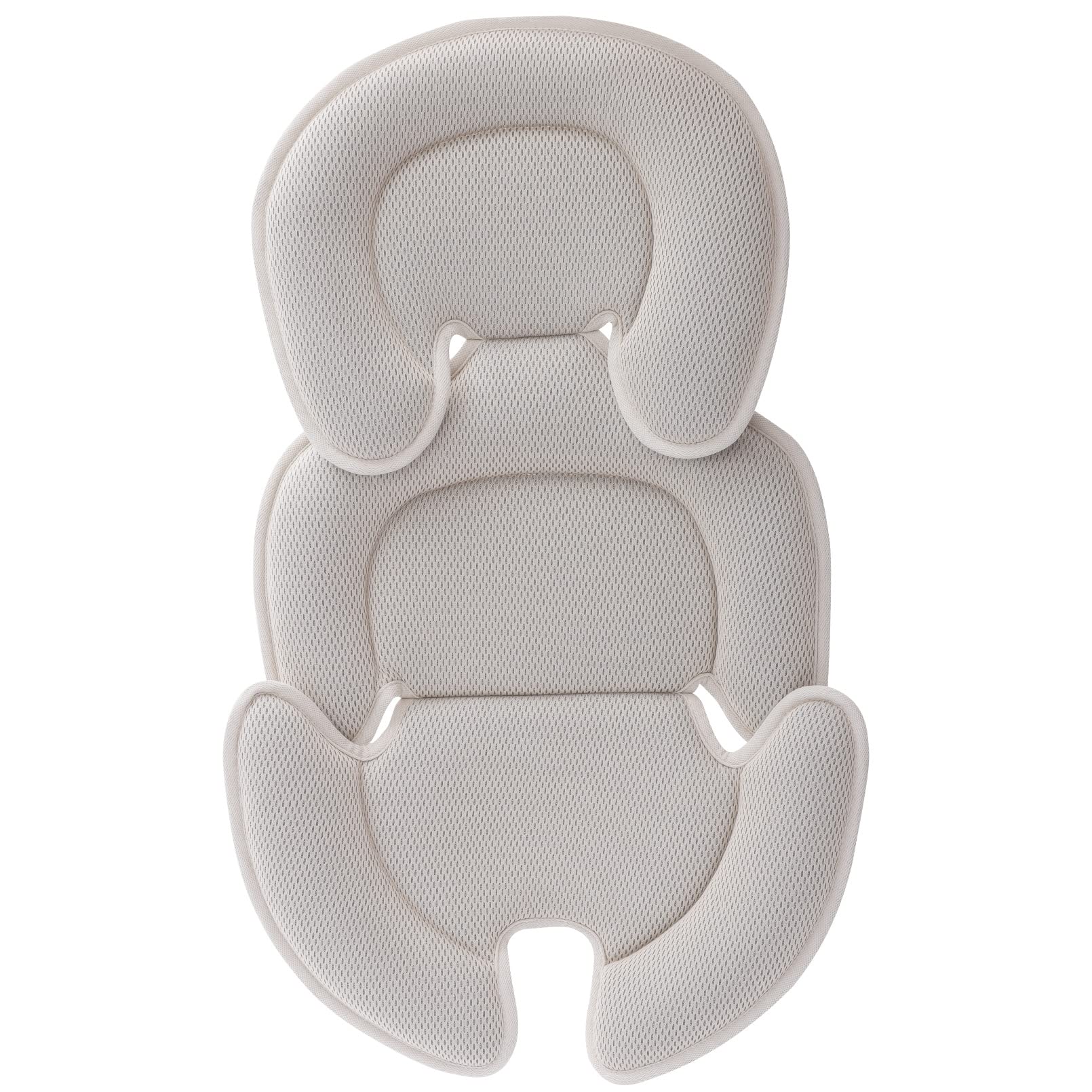 Innokids beige head and body support pillow for car seats improves newborn comfort.