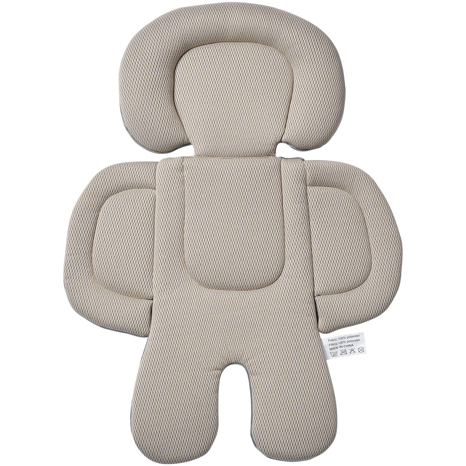 Innokids infant car seat insert beige gray reversible front view for newborn comfort on rides