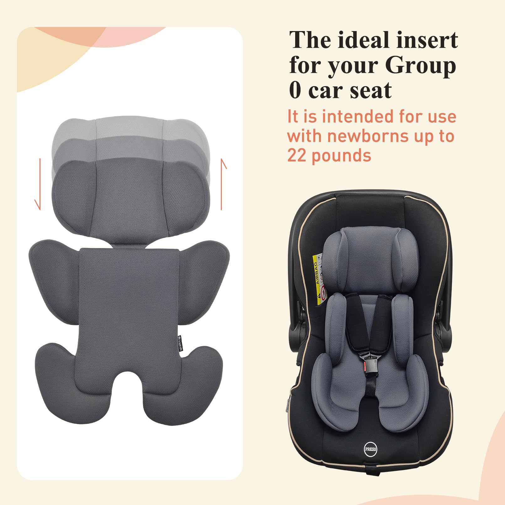 Innokids insert works with strollers and swings for versatile on-the-go comfort.