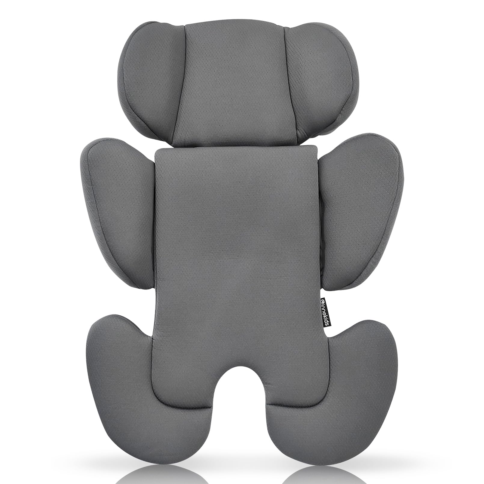 Innokids infant car seat insert provides snug newborn support without hindering harness.