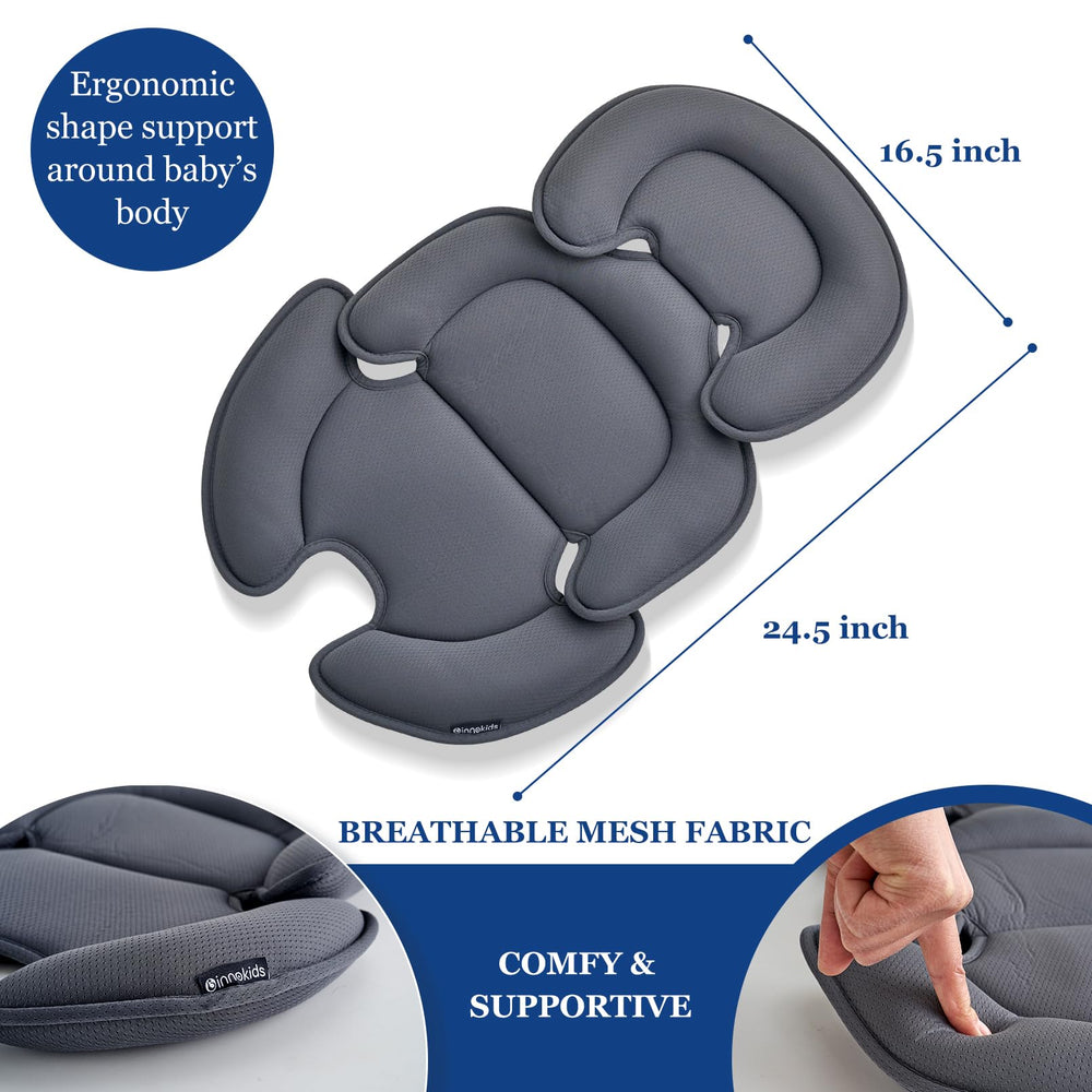 Innokids machine-washable pillow is easy to clean after adventures.
