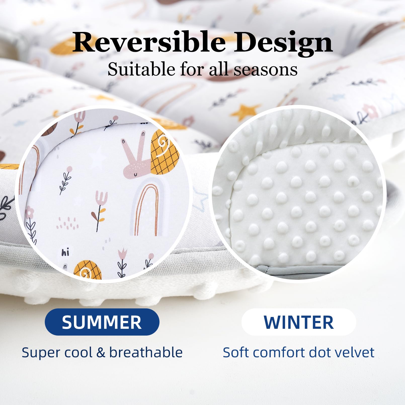 Innokids snail soft cotton fabric with breathable filling for all-season comfort