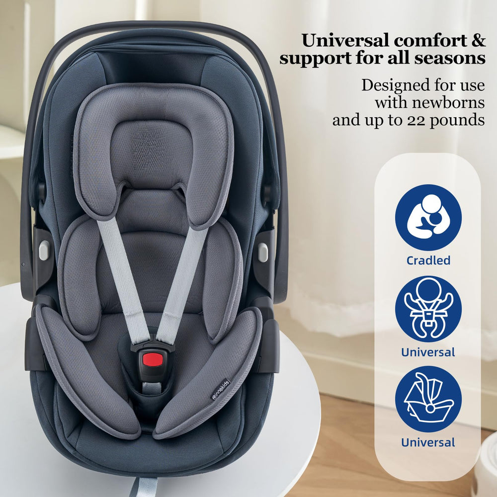 Innokids thick-padding design cradles head, neck, and shoulders for a cozy ride.