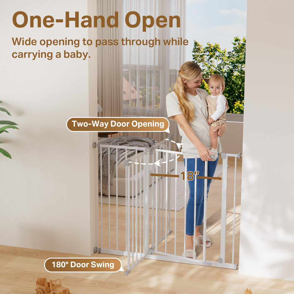 InnoTruth baby gate 30-inch tall design offers visible, sturdy protection.