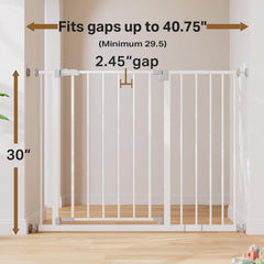 InnoTruth baby gate dual-lock system provides toddler-proof protection.
