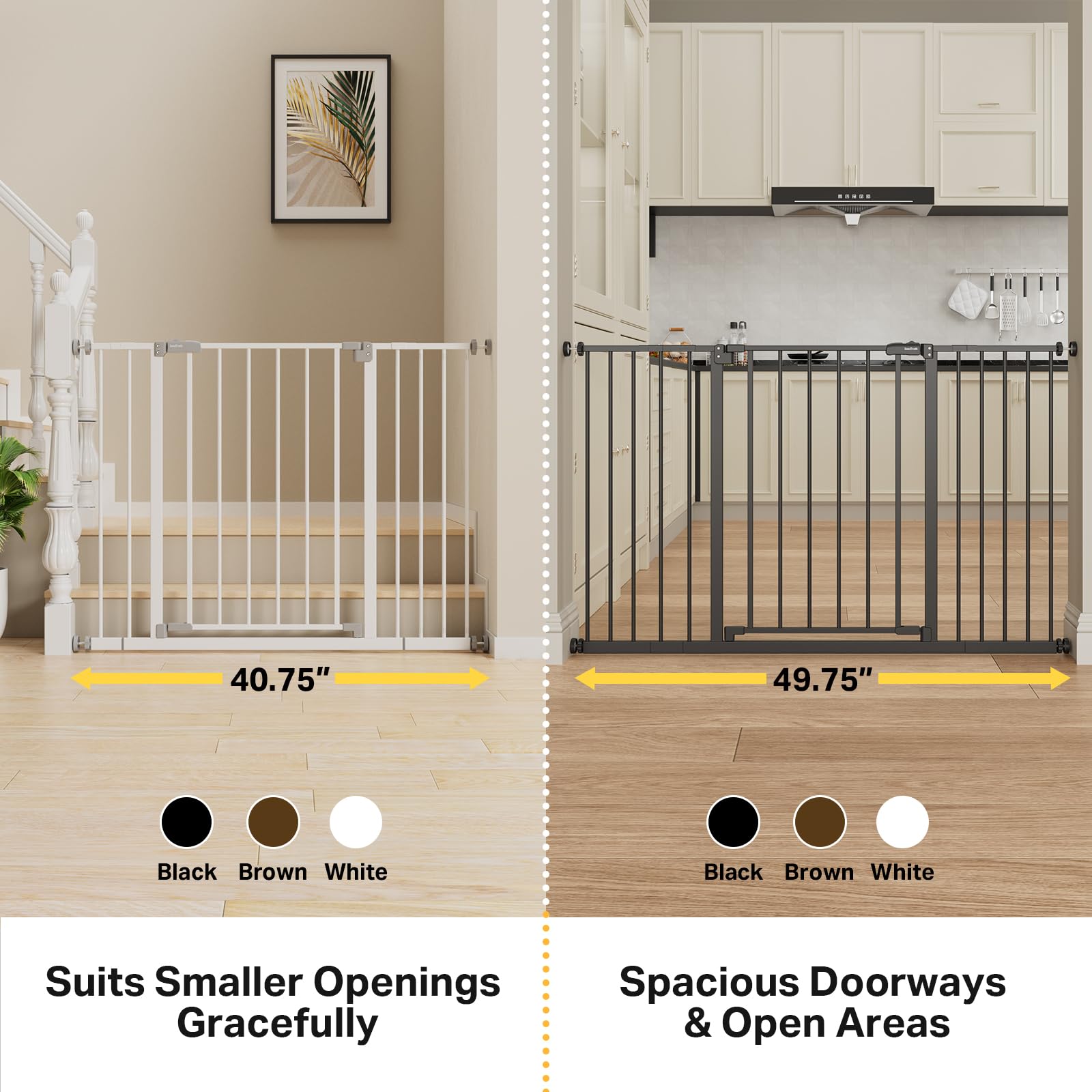 InnoTruth baby gate walk-through opening demonstrates easy passage.