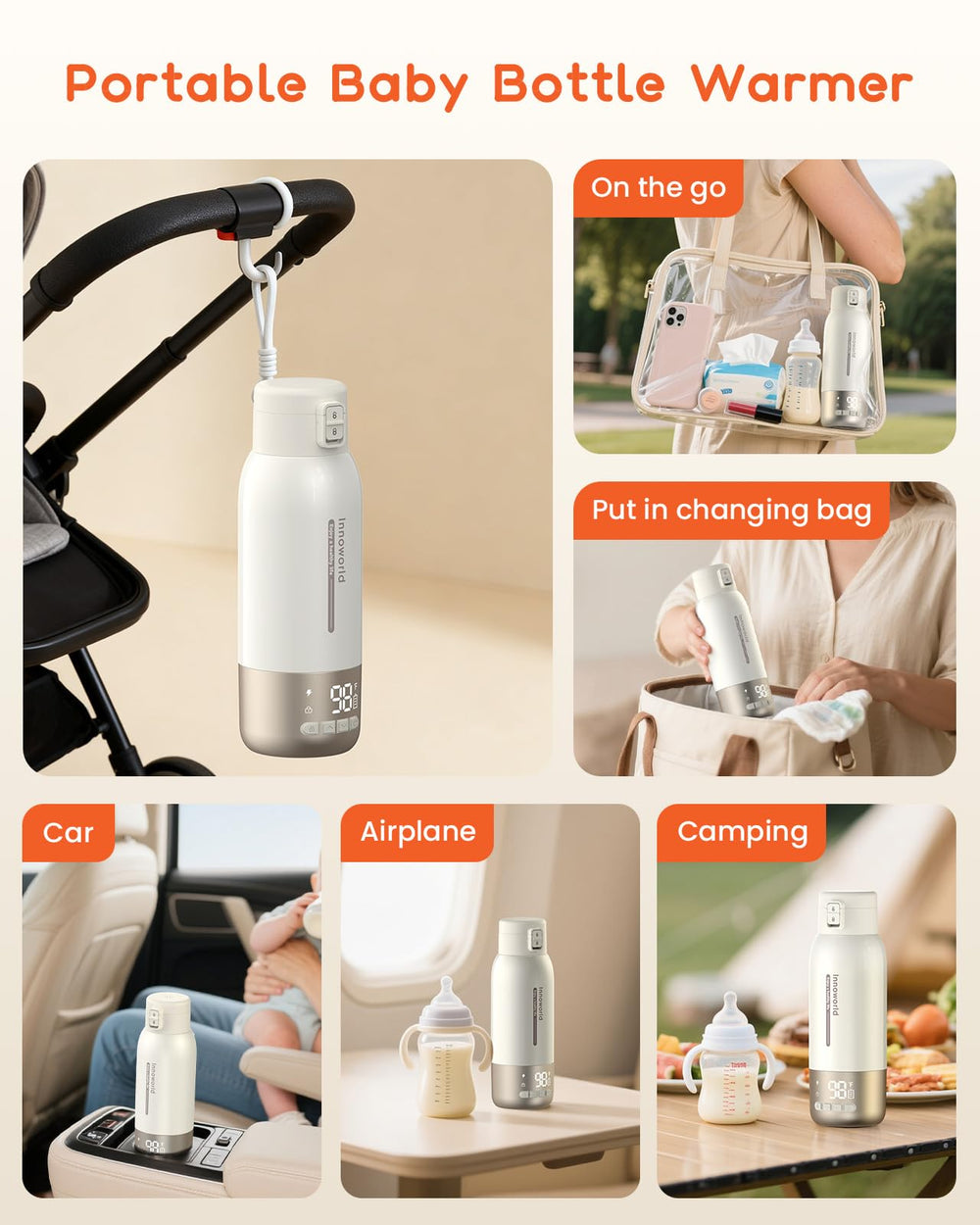 Innoworld bottle warmer cleaning accessories neatly arranged for hygienic maintenance
