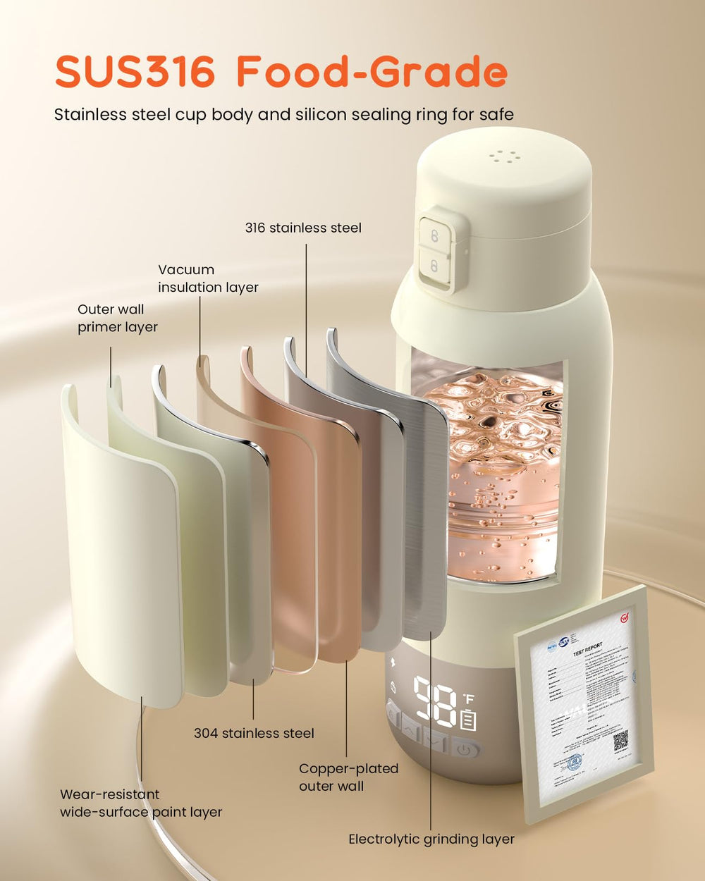 Innoworld bottle warmer fast heating display shows quick warming readiness
