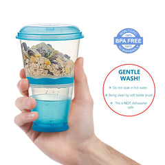 INOGIH Cereal On the Go spoon-included design shows integrated eating solution.