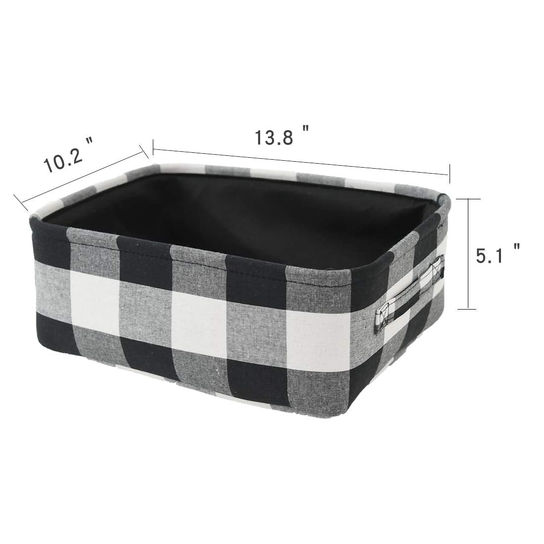 INough Buffalo Plaid basket with rope handles ready to move