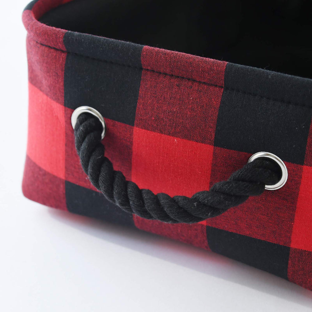 INough Christmas decor basket in a cozy room adds festive storage appeal
