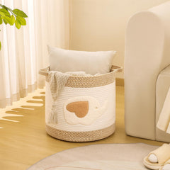 INough cotton rope basket soft-touch material reduces clutter while safe for children.