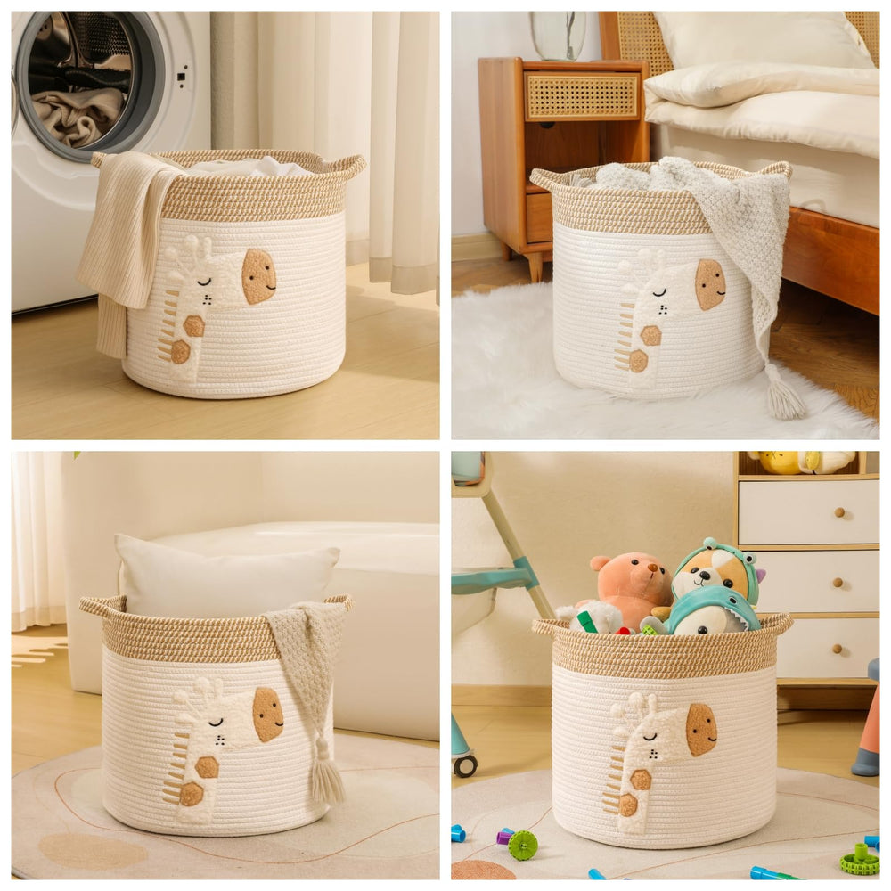 INough embroidery detail highlighting whimsical giraffe motif adds playful decor.