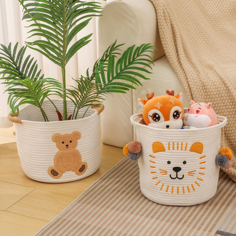INough large animal basket as a gift-ready storage hamper idea