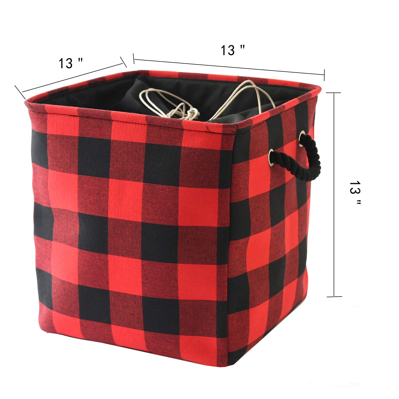 INough basket with six metal rods maintains stiff sides and shape.