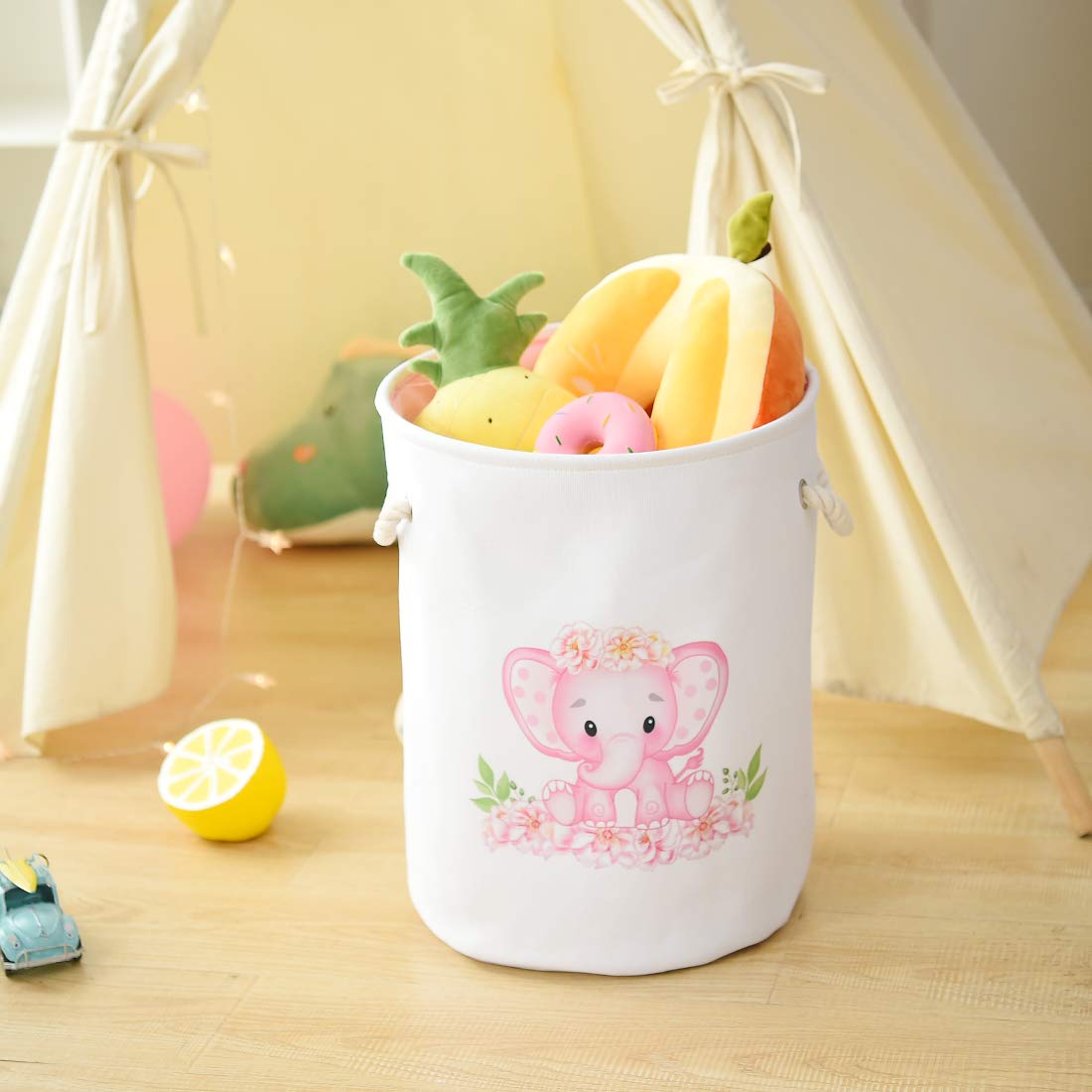 INough foldable laundry basket makes storage easy when not in use.