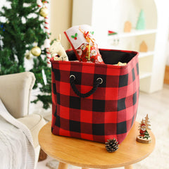 INough storage bin collapsible folded flat, maximizing holiday space.