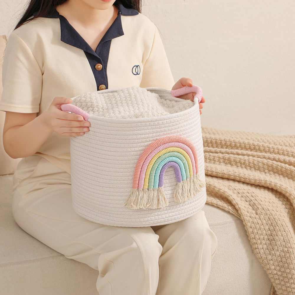 INough plush-soft textile closeup showing easy-to-clean basket material.