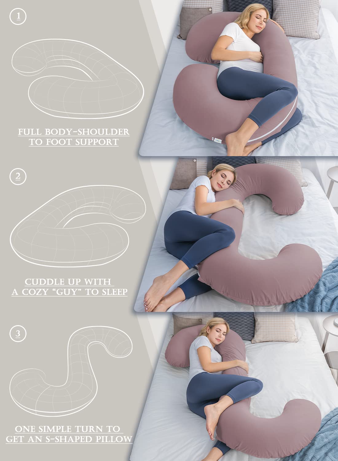 INSEN full-body support pillow suits bed use for relaxing after work