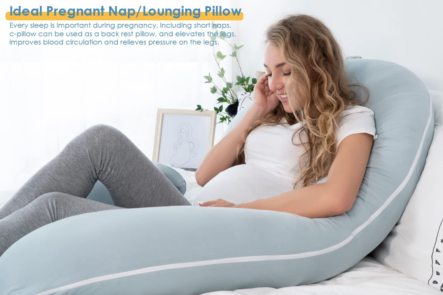 INSEN pregnancy pillow adjustable shape folding into wedge for leg elevation
