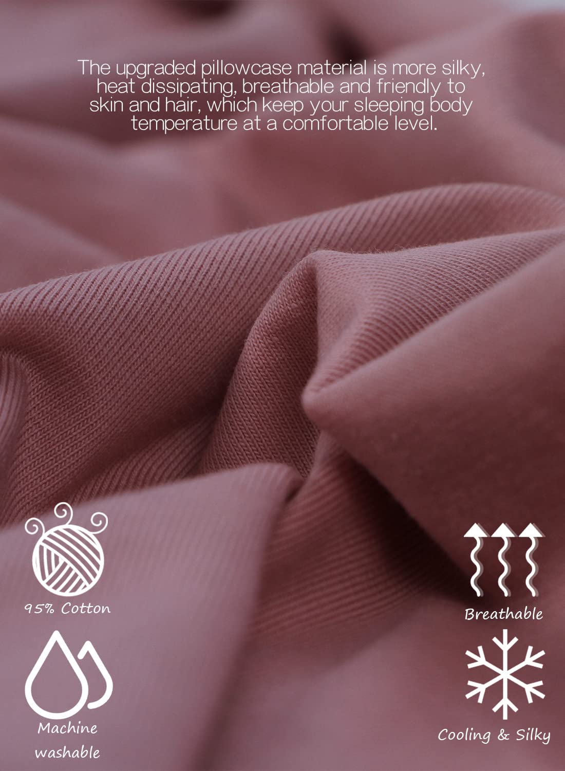 INSEN pregnancy pillow cooling cover close-up showing breathable fabric for comfort