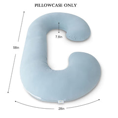 INSEN C-shaped pillow cover with durable full-length zipper illustrates easy coverage