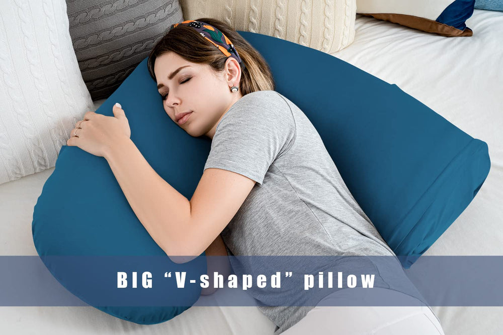 INSEN pregnancy pillow dimensions roughly 59x29.5x7.8 inches fit most beds.