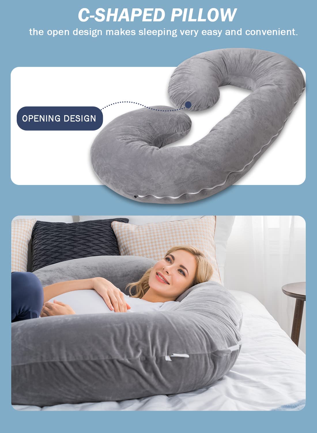 INSEN pregnancy pillow leg-elevation wedge mode for relaxing, swelling relief and leg elevation.